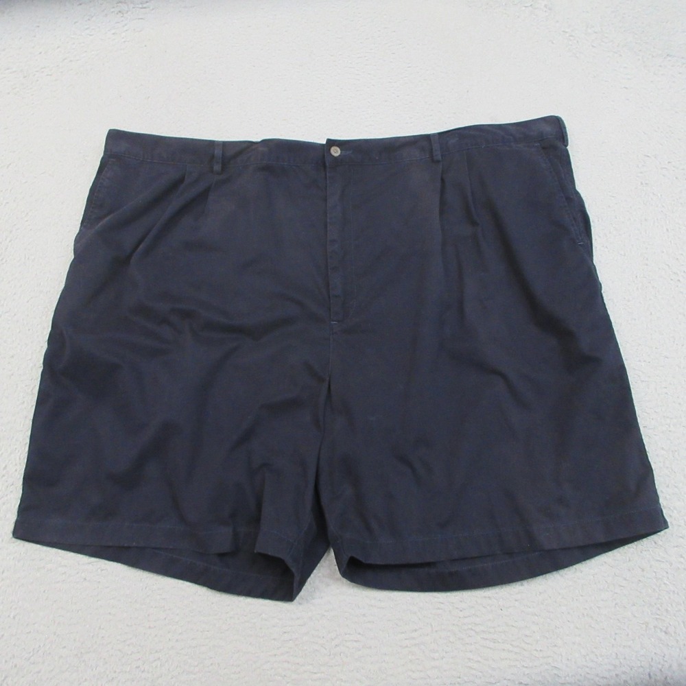 Ashworth Pleated Golf Shorts Men 56 Navy Blue 100% Cotton Preppy Classic Resort